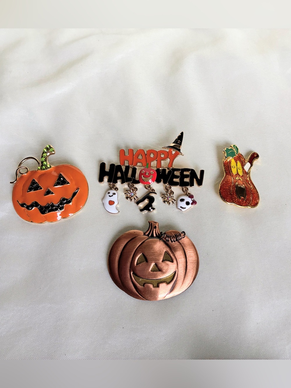 Halloween Pumpkin Pin Lot - Orange, Copper, Black